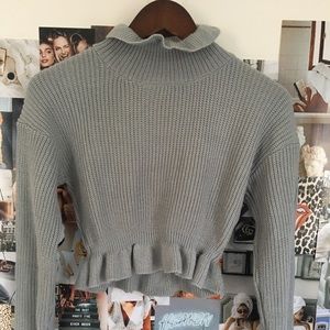 Ruffle cropped sweater
